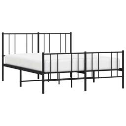 Berkfield Home Metal Bed Frame with Headboard & Footboard Black 160x200 cm - thumbnail 5