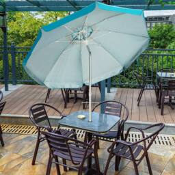 Costway 2M Patio Beach Umbrella Portable Sunshade Umbrella UPF 50+ with Sand Anchor in Blue - thumbnail 5