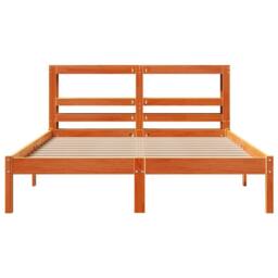 Berkfield Home Bed Frame with Headboard without Mattress Wax Brown 120x200 cm - Size: Small Double - thumbnail 4