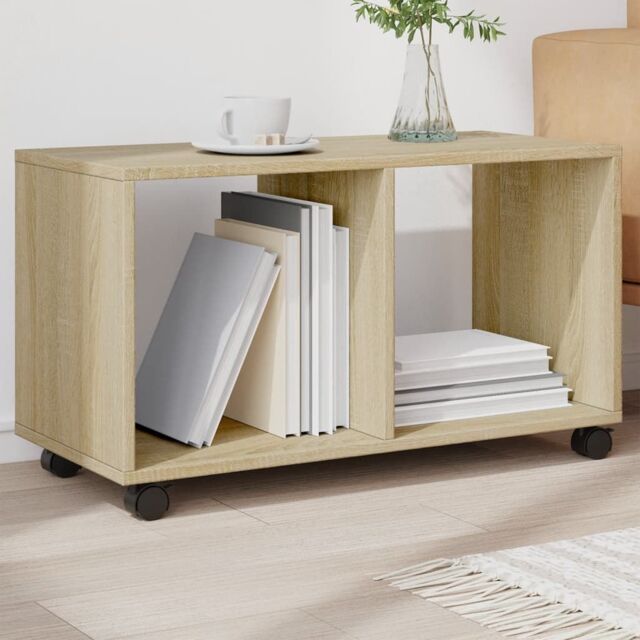 Berkfield Home vidaXL¬†Rolling¬†Cabinet¬†Sonoma Oak 72x33x42.5 cm Engineered Wood in Brown - image 1