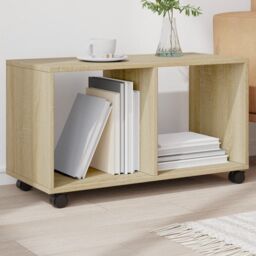Berkfield Home vidaXL¬†Rolling¬†Cabinet¬†Sonoma Oak 72x33x42.5 cm Engineered Wood in Brown - thumbnail 1