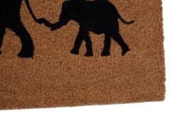 Orsina Elephant & Baby Elephant Doormat in Natural - Size: 100 cm diameter - thumbnail 5