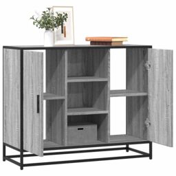 Berkfield Home Sideboard Grey Sonoma 92x35x76 cm Engineered Wood - Size: 92 x 35 x 76 cm - thumbnail 1