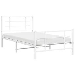 Berkfield Home Metal Bed Frame without Mattress with Footboard White 100x200cm - Size: 100x200 cm - thumbnail 4