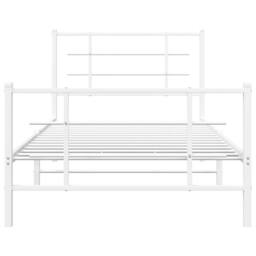 Berkfield Home Metal Bed Frame without Mattress with Footboard White 100x200cm - Size: 100x200 cm - thumbnail 5