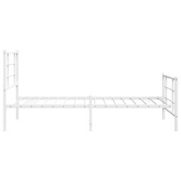 Berkfield Home Metal Bed Frame without Mattress with Footboard White 100x200cm - Size: 100x200 cm - thumbnail 6