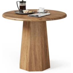 VOGREX 31.5 Round Dining Table for 4 People Small Wooden Kitchen Table in Brown