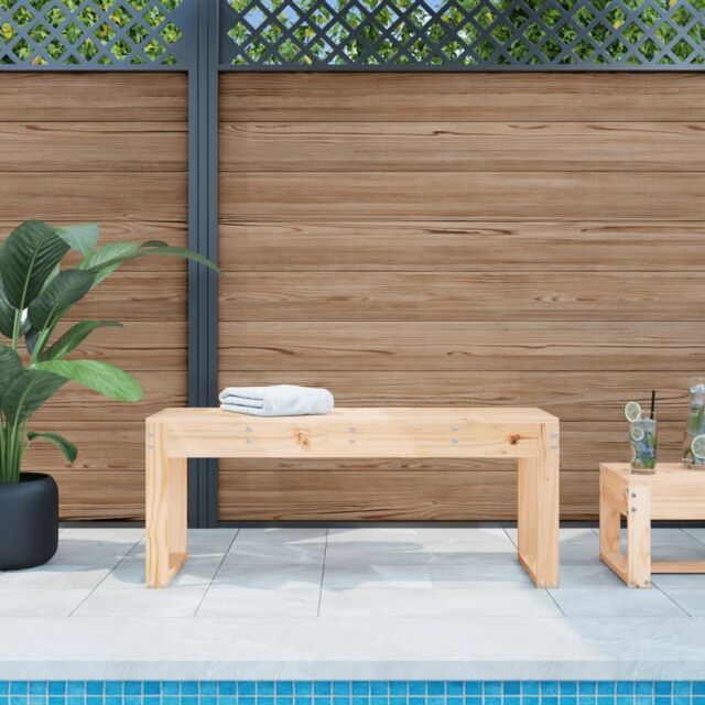 Berkfield Home Garden Bench 110x38x45 cm Solid Wood Pine in Brown - Size: 110 x 38 x 45 cm - image 1