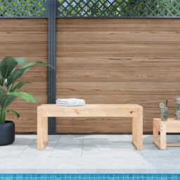 Berkfield Home Garden Bench 110x38x45 cm Solid Wood Pine in Brown - Size: 110 x 38 x 45 cm - thumbnail 1