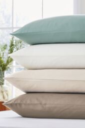 1951 'Luxury 400 Thread Count' Cotton Sateen Large Pillowcase Pair in Beige - thumbnail 2