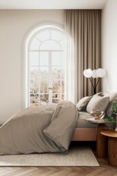 1951 'Luxury 400 Thread Count' Cotton Sateen Large Pillowcase Pair in Beige - thumbnail 4