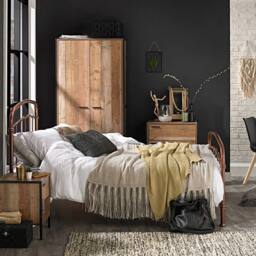 Lemon Pavilion Furniture 4.6 Feet Halston Double Bed - Metal - L200 x W146 x H113 cm - Copper in Brown - thumbnail 3