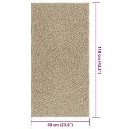 Berkfield Home Rug ZIZUR Beige 60x110 cm Jute Look Indoor & Outdoor - Size: Medium - thumbnail 9