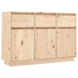 Berkfield Home Sideboard 110x34x75 cm Solid Wood Pine in Brown - Size: 110 x 34 x 75 cm - thumbnail 2