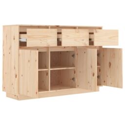 Berkfield Home Sideboard 110x34x75 cm Solid Wood Pine in Brown - Size: 110 x 34 x 75 cm - thumbnail 4