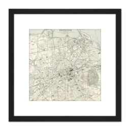 Artery8 Map 1935 Edinburgh City Scotland Plan Chart 8X8 Inch Square Wooden Framed Wall Art Print Picture with Mount in Black - thumbnail 1