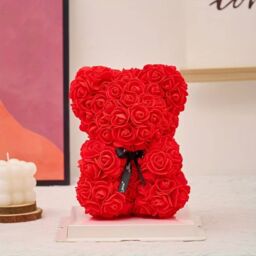 Smartbies Women's Rose Bear Black Ribbon Rose Petals Teddy Bear Presents for Women in Red - Size: 1 Pack - thumbnail 9