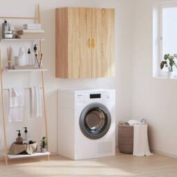 Berkfield Home Wall Mounted Cabinet Sonoma Oak 69.5x34x90 cm in Light Tan - thumbnail 2