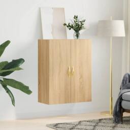 Berkfield Home Wall Mounted Cabinet Sonoma Oak 69.5x34x90 cm in Light Tan - thumbnail 3