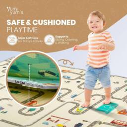 Yum Yums 200x150cm Soft Waterproof Baby Play Mat - Cars & Bears Design - Size: 200x150 cm - thumbnail 5