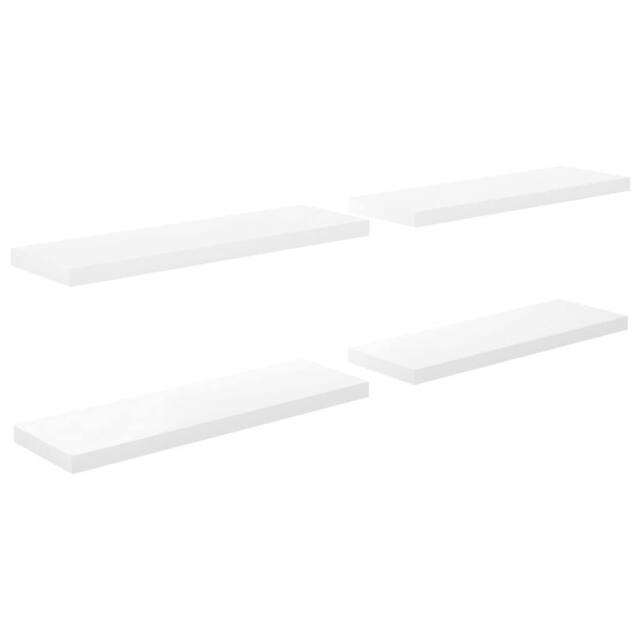Berkfield Home Floating Wall Shelves 4 pcs High Gloss White 80x23.5x3.8 cm MDF - image 1