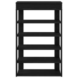Berkfield Home Shoe Rack Black 60x30x98 cm Engineered Wood - Size: 60 x 30 x 98 cm - thumbnail 4