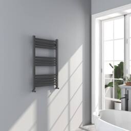 Bathroom Kingdom Omata Gunmetal Grey Straight Heated Towel Rail 800x500mm - thumbnail 1