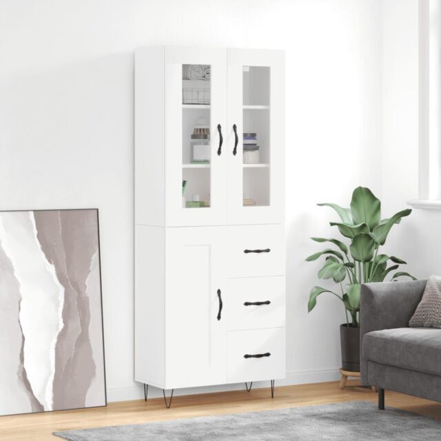 Berkfield Home Highboard White 69.5x34x180 cm Engineered Wood - image 1