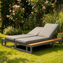 Matteo Grey Outdoor Daybed - Adjustable Waterproof Sun Lounger Sofa Bed - thumbnail 4