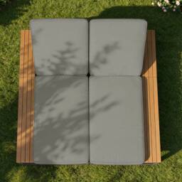 Matteo Grey Outdoor Daybed - Adjustable Waterproof Sun Lounger Sofa Bed - thumbnail 9