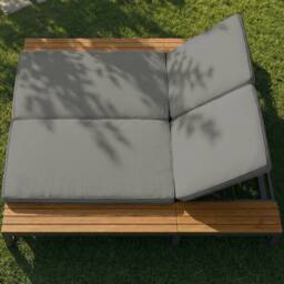 Matteo Grey Outdoor Daybed - Adjustable Waterproof Sun Lounger Sofa Bed - thumbnail 6