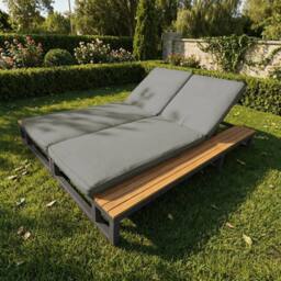 Matteo Grey Outdoor Daybed - Adjustable Waterproof Sun Lounger Sofa Bed - thumbnail 8