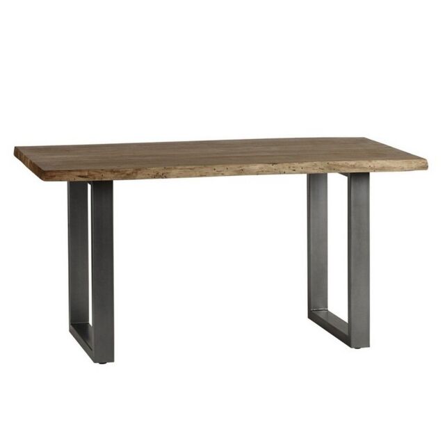 Indian Hub Baltic Live Edge Dining Table - Metal/Acacia Solid Wood - L85 x W150 x H76 cm in Brown - image 1