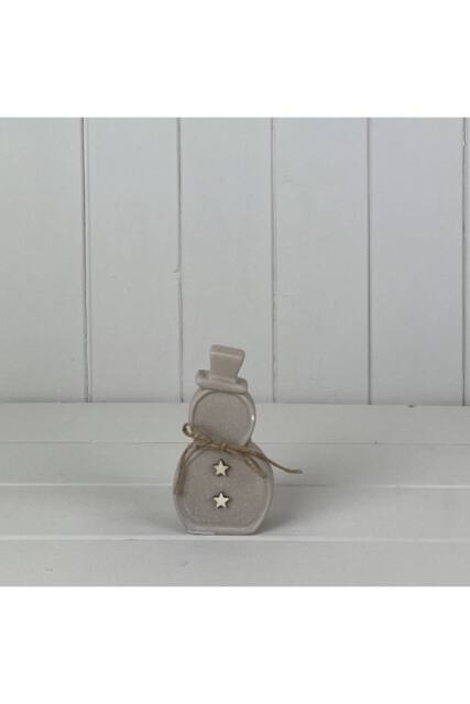 KDMD Sand Texture Effect Ceramic Snowman Dcoration in Light Sand - image 1