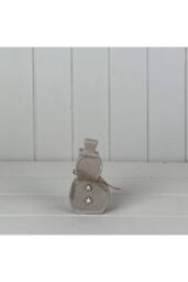 KDMD Sand Texture Effect Ceramic Snowman Dcoration in Light Sand