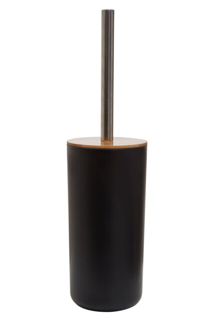 Orsina White Toilet Brush Holder, Bathroom Cleaning Set With Bristles & Natural Grip, Brush Holder in Black - image 1