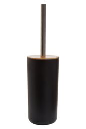 Orsina White Toilet Brush Holder, Bathroom Cleaning Set With Bristles & Natural Grip, Brush Holder in Black