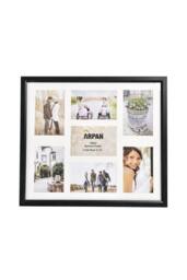 Arpan MDF Multi Aperture Photo Collage Frame for 7 Photos 3 x 6x 4 nd 4 x 4X 6Photos in Black - thumbnail 1