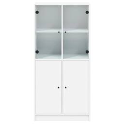 Berkfield Home Highboard with Doors White 68x37x142 cm Engineered Wood - Size: 68 x 37 x 142 cm - thumbnail 7