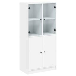Berkfield Home Highboard with Doors White 68x37x142 cm Engineered Wood - Size: 68 x 37 x 142 cm - thumbnail 3