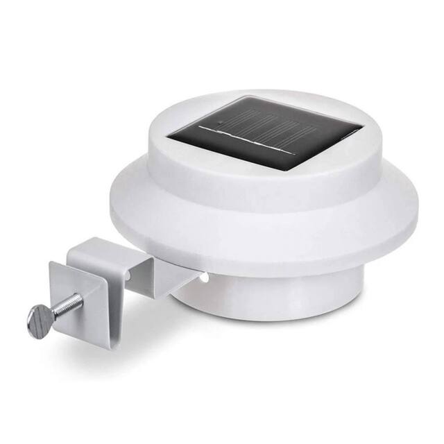 SPETLEK 4x White Solar 3 LED Gutter Lights Outdoor Garden Wall Fence Lamp - image 1