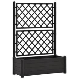 Berkfield Home Garden Planter with Trellis 100x43x142 cm PP Anthracite in Black - Size: 100 x 43 x 142 cm - thumbnail 2