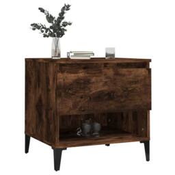 Berkfield Home Side Tables 2 pcs Smoked Oak 50x46x50 cm Engineered Wood in Brown - Size: 50 x 46 x 50 cm - thumbnail 4