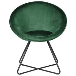 Wyld and Coco Velvetique Accent Chair - Green Velvet Round Seat Retro Minimalist - thumbnail 3