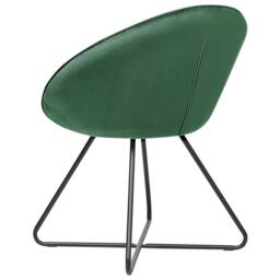 Wyld and Coco Velvetique Accent Chair - Green Velvet Round Seat Retro Minimalist - thumbnail 5