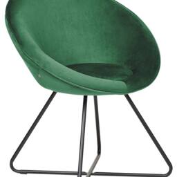 Wyld and Coco Velvetique Accent Chair - Green Velvet Round Seat Retro Minimalist - thumbnail 2