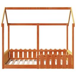 Berkfield Home Kids' House Bed Frame without Mattress Wax Brown 80x160 cm - thumbnail 4