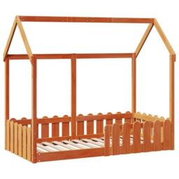 Berkfield Home Kids' House Bed Frame without Mattress Wax Brown 80x160 cm - thumbnail 3