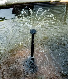 Primrose Solar Powered Pond Fountain Pump Kit with LEDs Battery Backup 1200 LPH in True Black - thumbnail 4