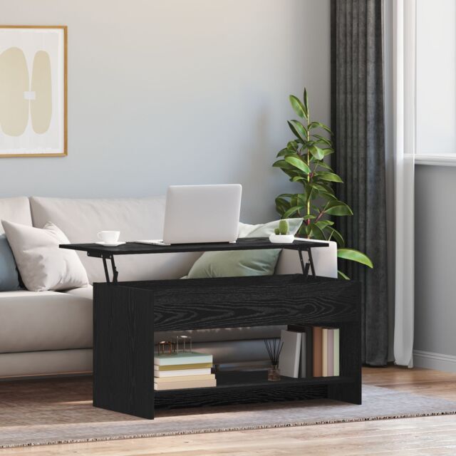 Berkfield Home Coffee Table Black oak 102 x 50 x 52.5 cm Engineered wood - image 1